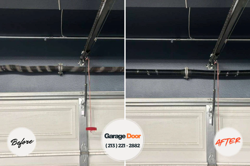 Before and after: garage door repair Belfair, WA